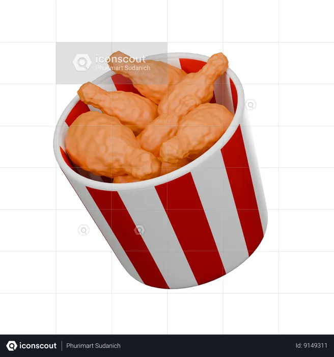 Frango frito  3D Icon