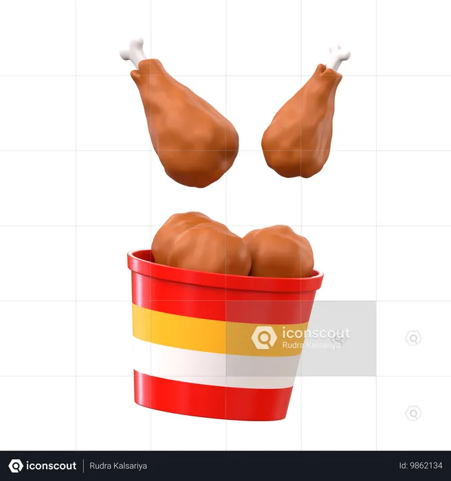 Frango frito  3D Icon