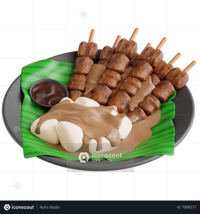 Satay de frango  3D Icon