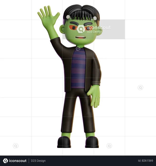 Frankenstein Say Hi  3D Illustration