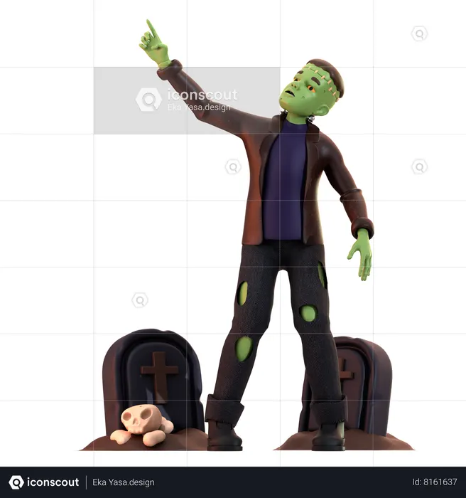 Frankenstein Zombie Giving Standing Pose 3D Illustration - Free ...
