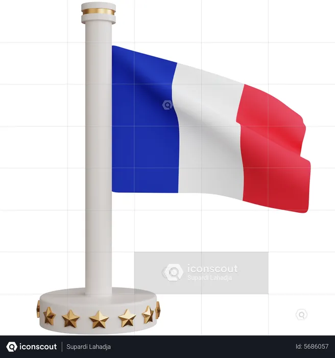 Frankreich Nationalflagge Flag 3D Icon