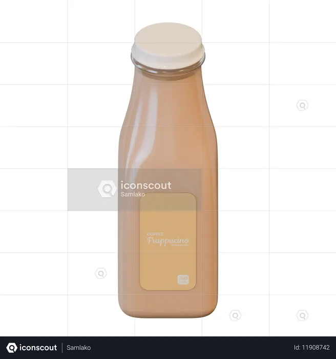 Frappucino-Kaffee in einer Flasche  3D Icon