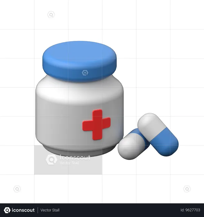 Frasco com comprimidos  3D Icon