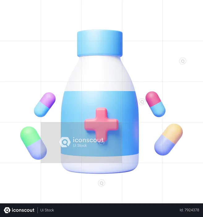 Frasco de medicina  3D Icon