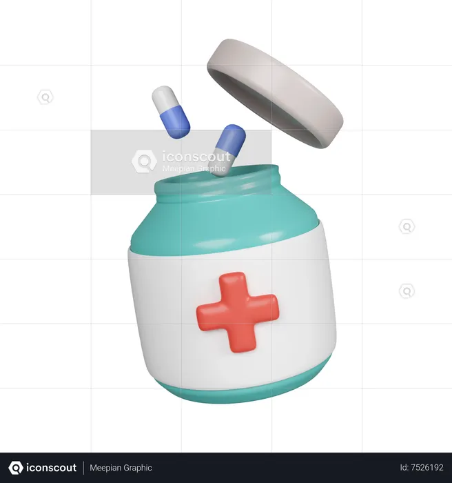 Botella de pastillas  3D Icon