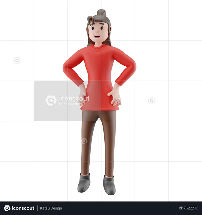 Frau Hand auf der Taille  3D Illustration