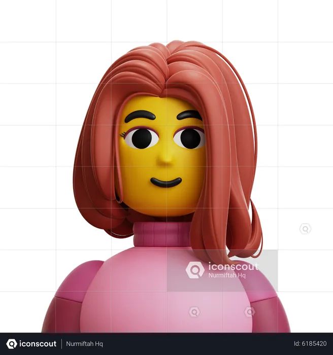 Frau lange Haare  3D Icon