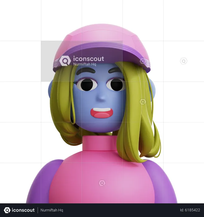 Frau lange Haare  3D Icon