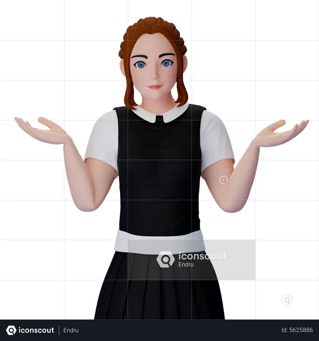 Frau mit fragender Geste  3D Illustration