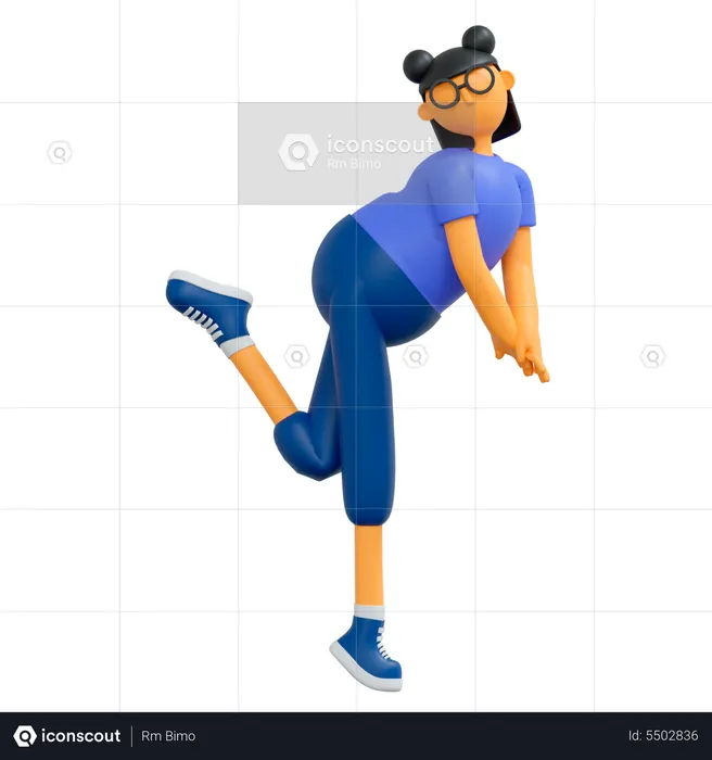 Frau steht in Modenschau-Pose  3D Illustration