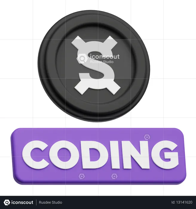 Frax Share Coding  3D Icon