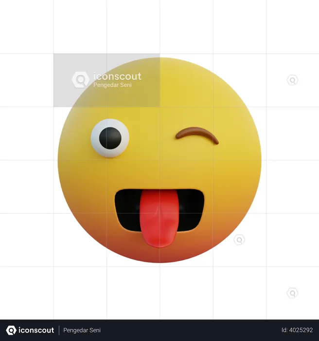 Freak crazy face Emoji 3D Illustration