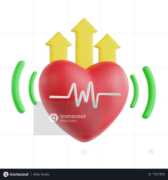 Ritmo cardiaco  3D Icon