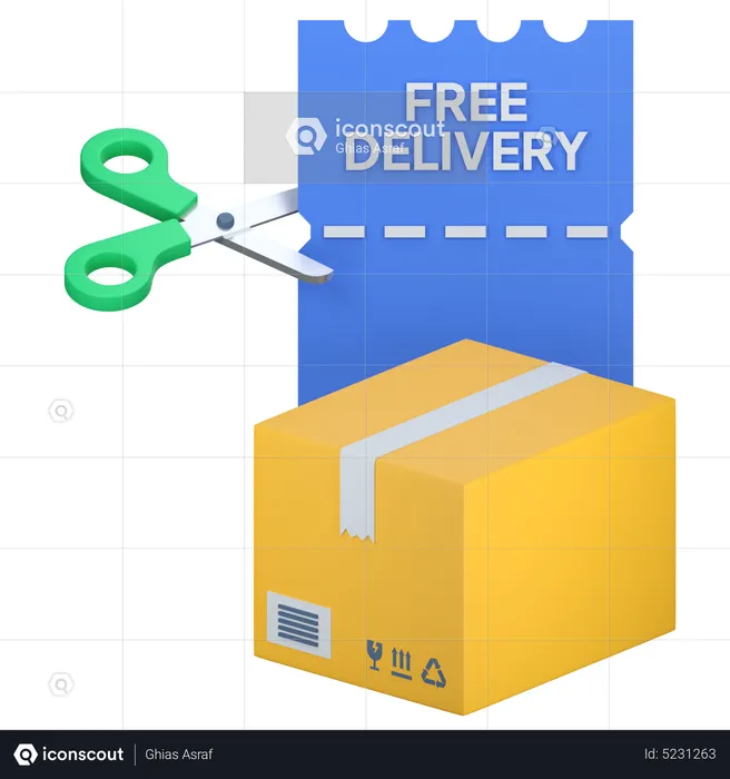 Free Delivery Coupon  3D Icon