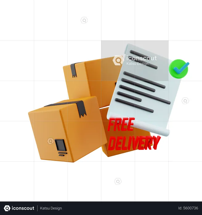 Free Delivery Note  3D Icon