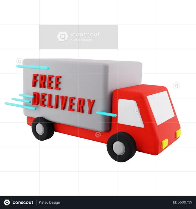 Free Delivery Van  3D Icon