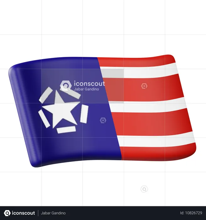 Freedom Flag  3D Icon