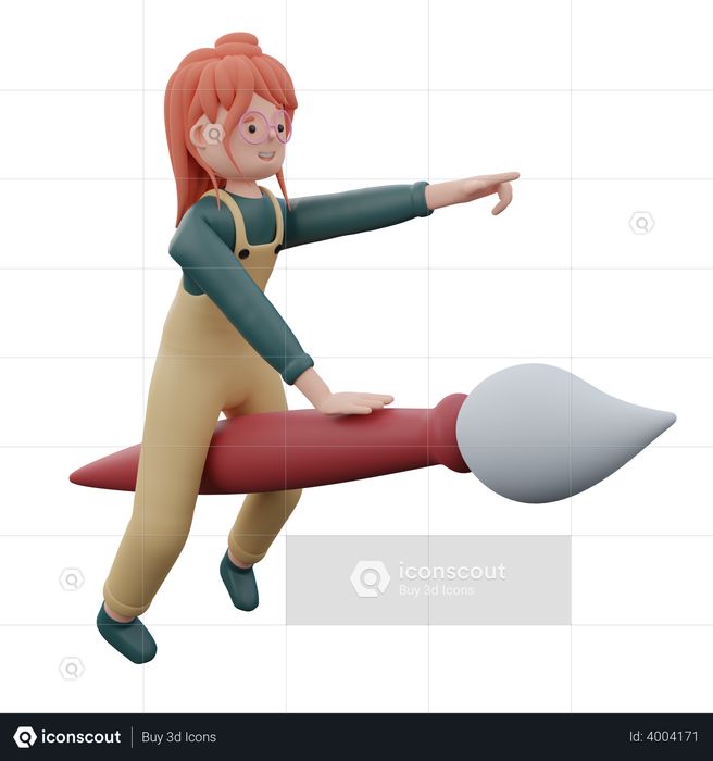 Premium Freelance creative artist sitting on the paint brush 3D Illustration download in PNG, OBJ or Blend format Premium Freelance creative artist sitting on the paint brush 3D Illustration download in PNG, OBJ or Blend format