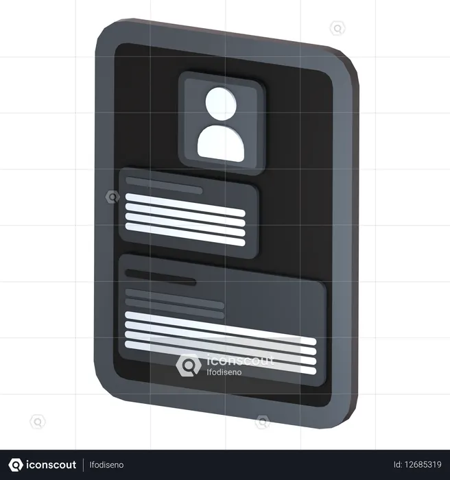 Freelancer Resume Or Profile  3D Icon