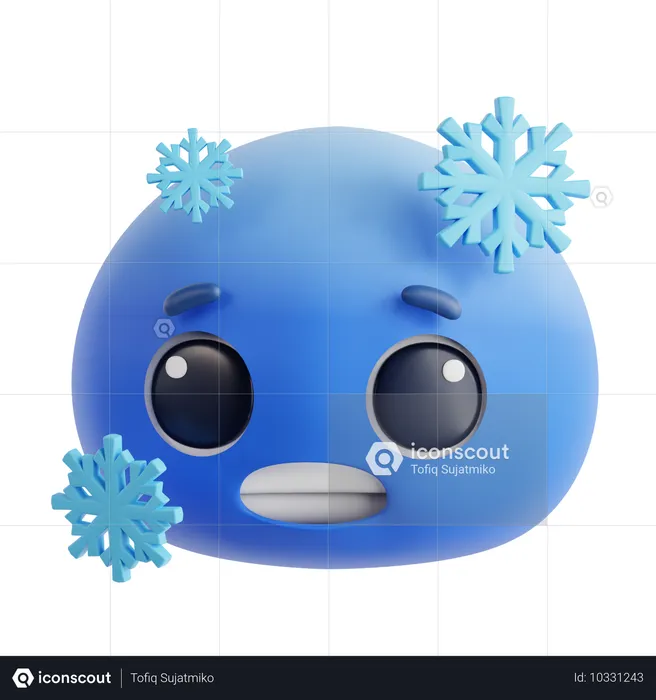 Freezing Emoji 3D Icon