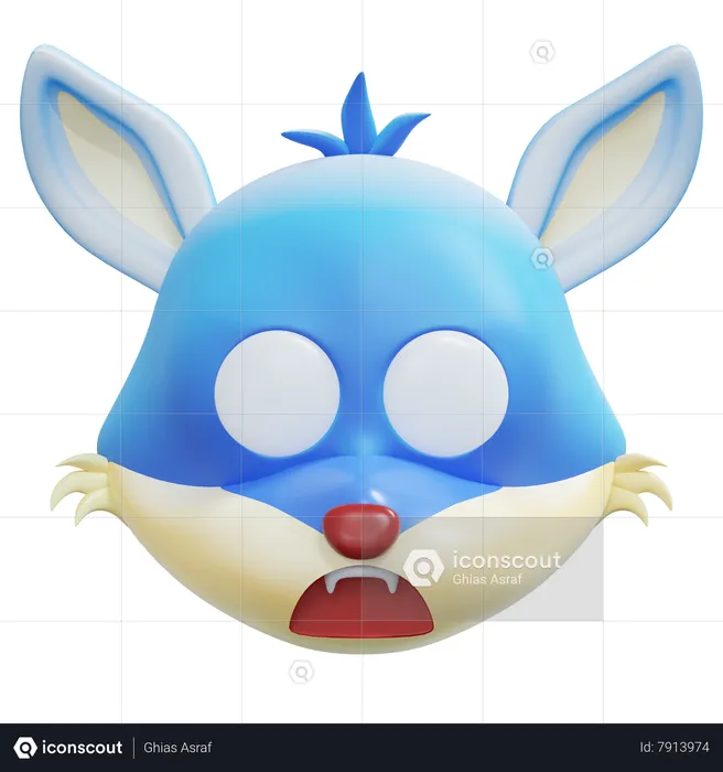Freezing Cold Fox Emoticon Emoji 3D Icon