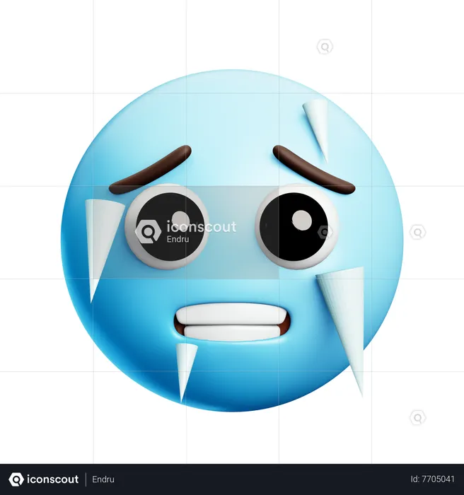Freezing Face Emoji 3D Icon