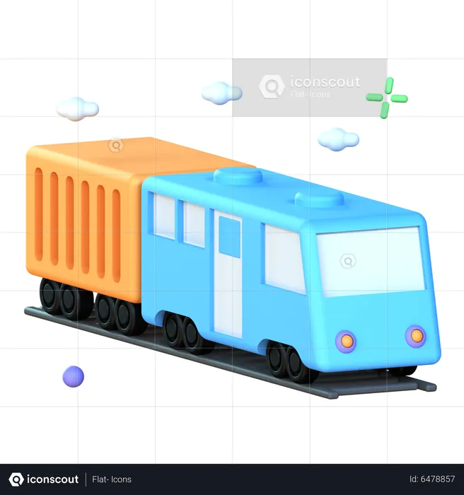 Freight Train  3D Icon