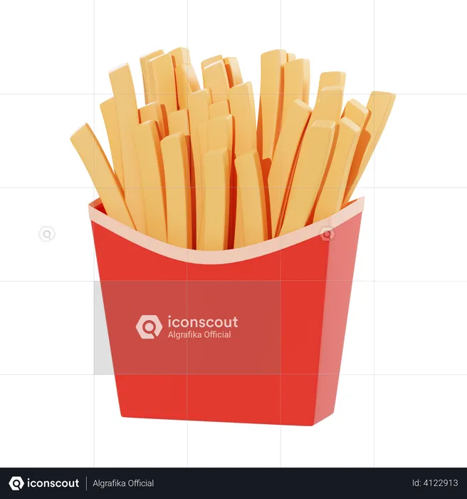 French Fries  3D Illustration