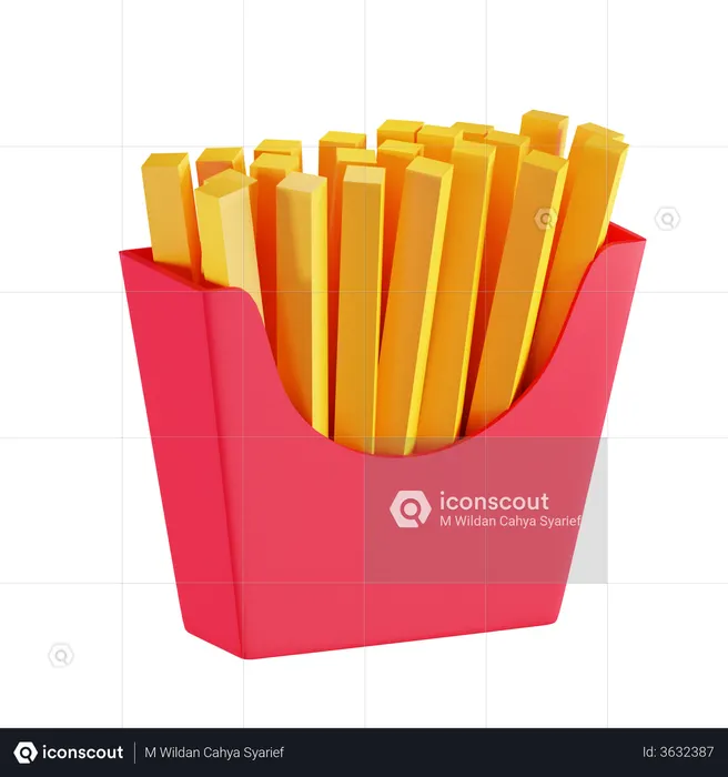 French Fries  3D Illustration