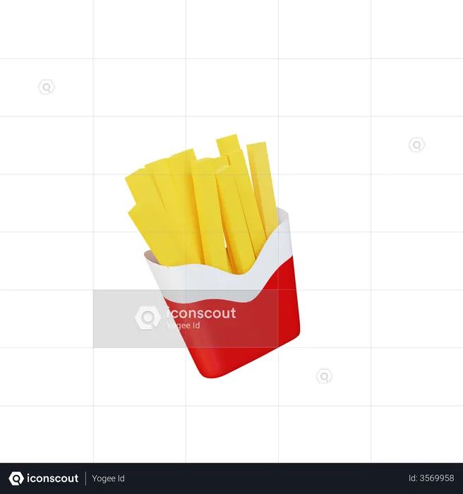 French Fries  3D Illustration