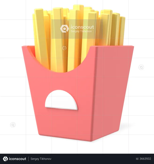 French Fries  3D Illustration