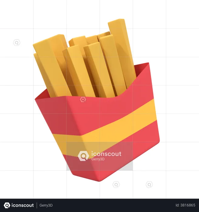 French Fries  3D Illustration