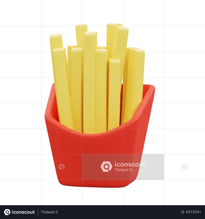 French fries  3D Illustration