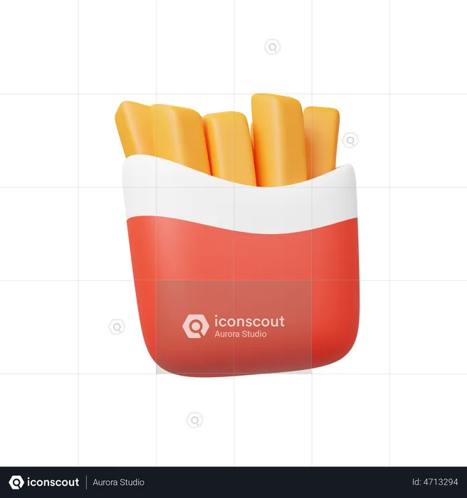 French fries  3D Illustration