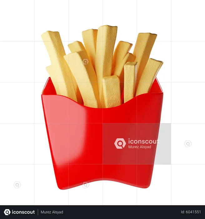 French Fries Box  3D Icon
