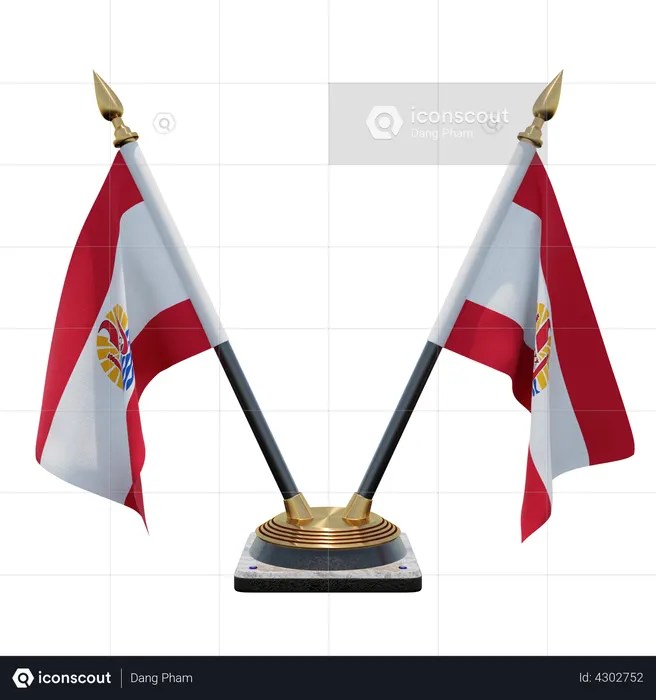 French Polynesia Double Desk Flag Stand Flag 3D Flag