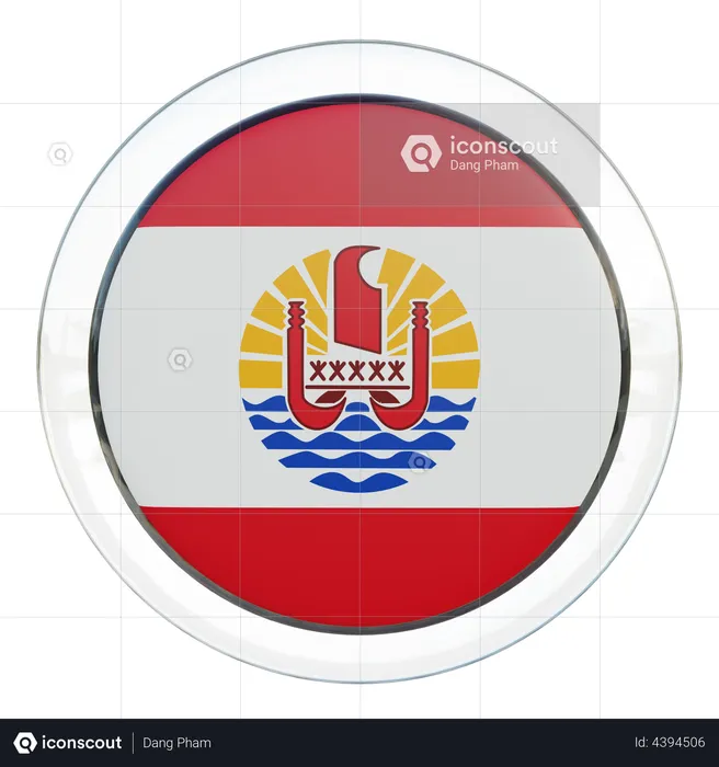 French Polynesia Flag Glass Flag 3D Flag