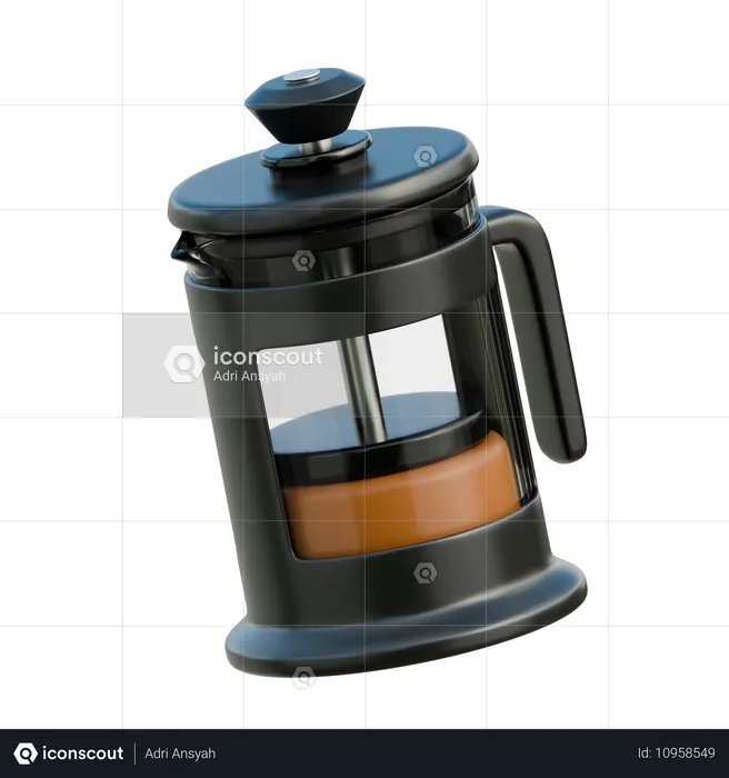 French Press  3D Illustration