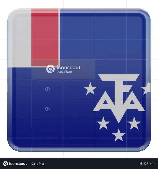 French Southern and Antarctic Lands Flag Flag 3D Flag