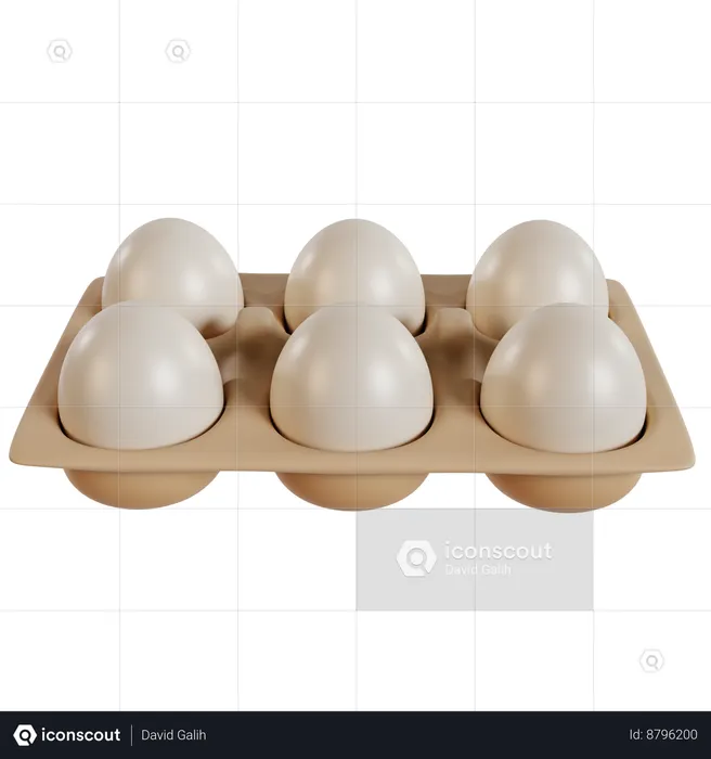 Fresh Farm Eggs Tray  3D Icon