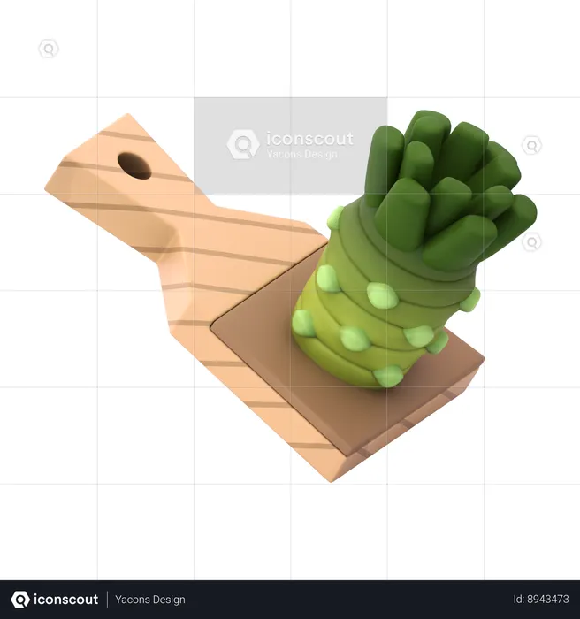 Fresh Wasabi Paste  3D Icon