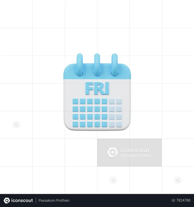Friday Calendar  3D Icon
