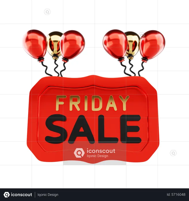 Friday Sale Banner  3D Icon