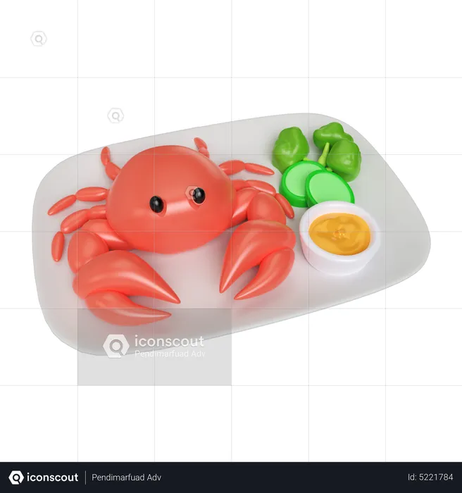 Fried Crab  3D Icon