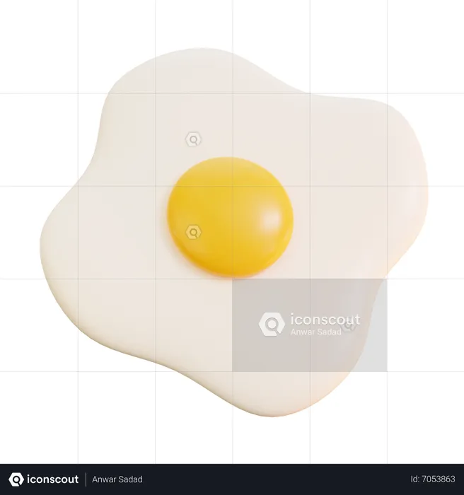 Fried egg  3D Icon