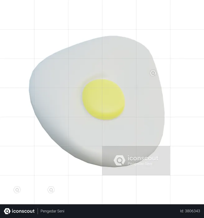 Fried Egg  3D Illustration