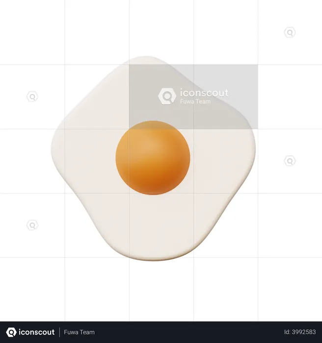 Fried Egg  3D Illustration