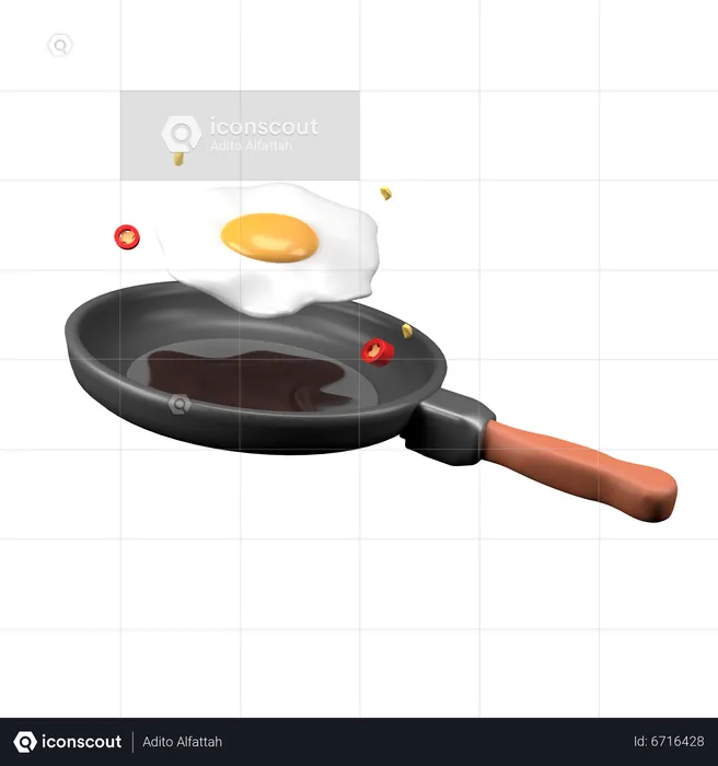 Fried egg  3D Icon