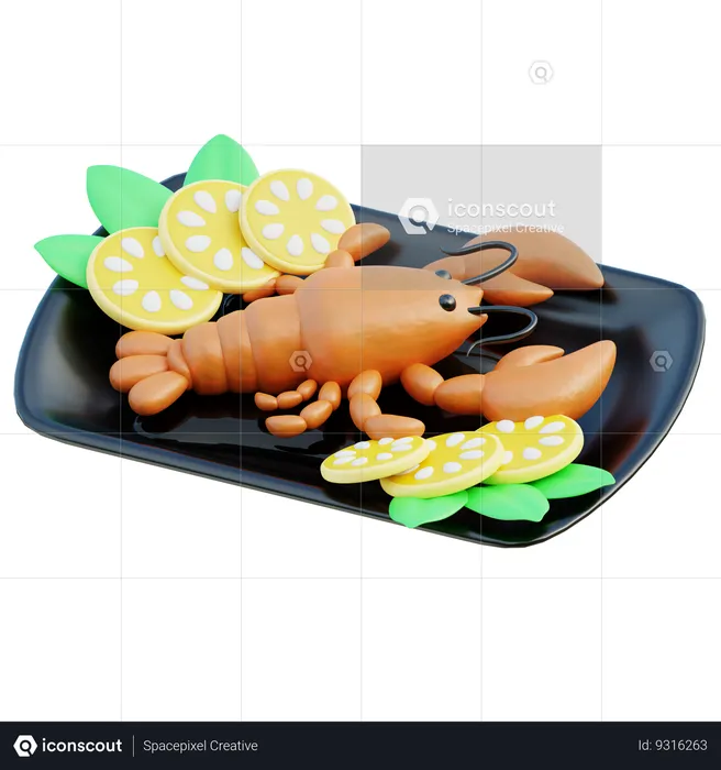 Fried Lobster  3D Icon